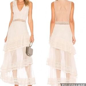 boho ivory Revolve x House of Harlow long formal dress